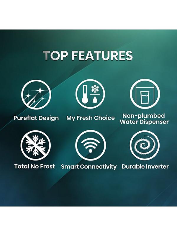 Hisense PureFlat Slim RQ5P470SMIE Total No Frost American Fridge Freezer with My Fresh Choice zone - Stainless Steel - Image 4